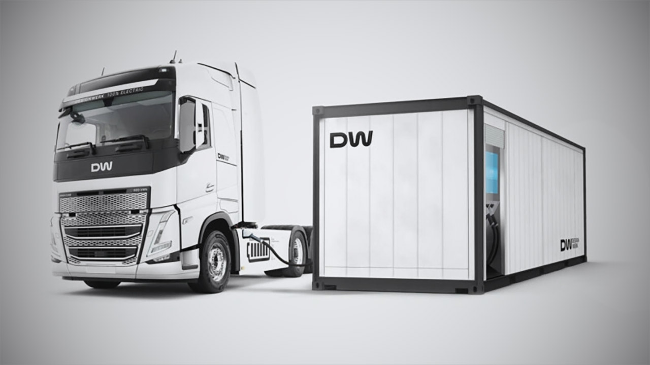 Designwerk presenta la Megawatt Charging Station, il container per ricaricare i camion elettrici