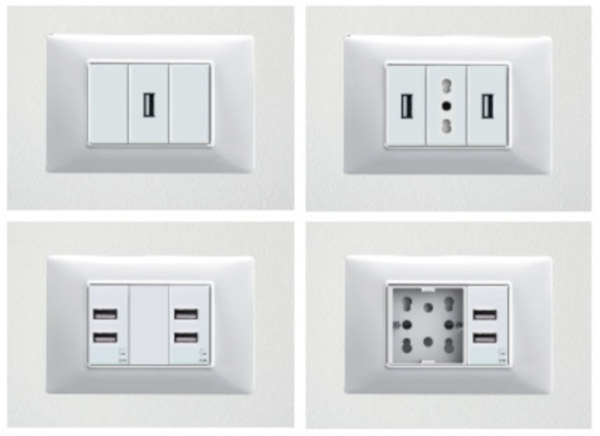 4box, prese elettriche a muro: porte USB, innovative multiprese e